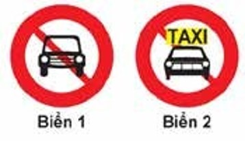 Câu 325: Biển nào cấm xe taxi mà không cấm các phương tiện khác?